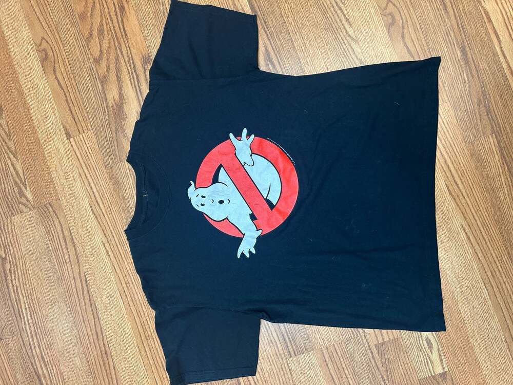 Vintage Ghostbusters Movie Logo Graphic Black T-Shirt